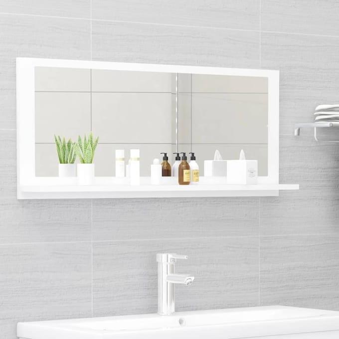 vidaXL - Badkamerspiegel - 90x10,5x37 - cm - spaanplaat - wit