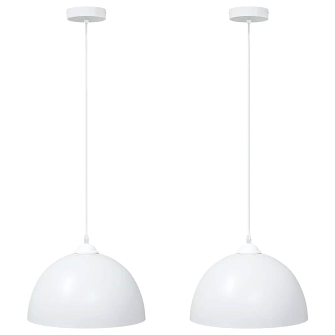 vidaXL Hanglampen 2 st In hoogte verstelbaar E27 30 cm metaal wit