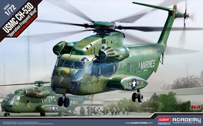 Academy Modelbouwpakket Militaire voertuigen - 12575 USMC CH-53D - Operation Frequent Wind Plastic - 1:72 - Modelbouw