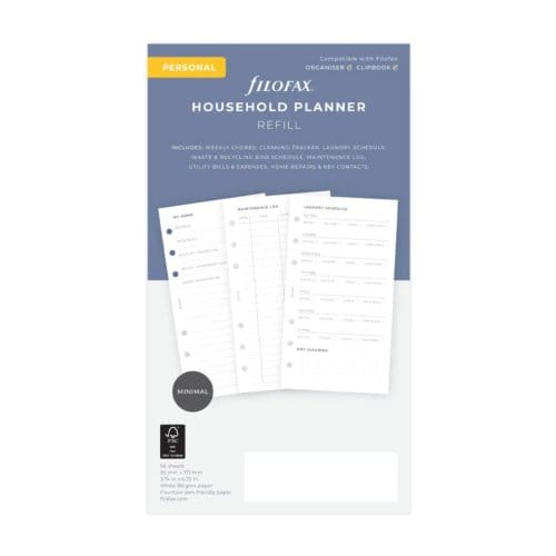 Filofax organiser interieur, formaat personal, huishoudplanner
