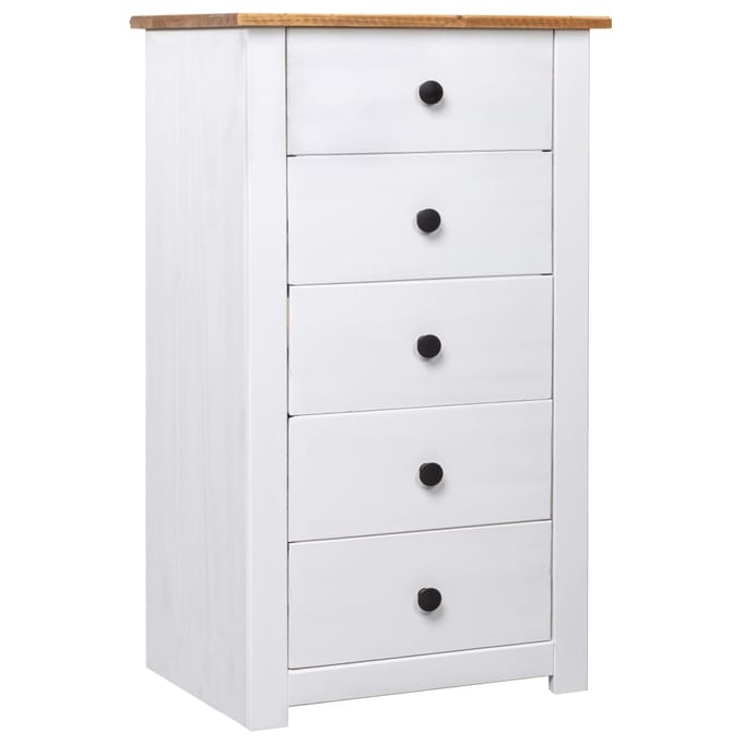 vidaXL - Dressoir - Panama - Range - 46x40x89 - cm - grenenhout - wit