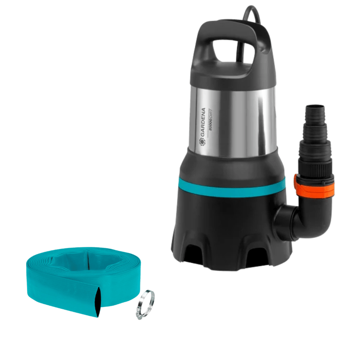 GARDENA Dompelpomp Vuilwater 20000 Aquasensor – 20.000 liter/uur – 0,9 bar met platte slang
