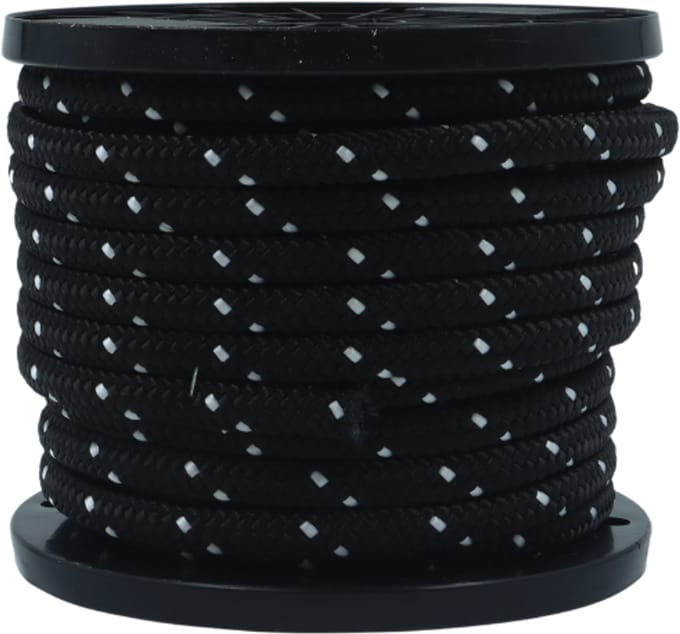 Premium boot touw Zwart/Wit - 50 meter lang - 10 mm dik
