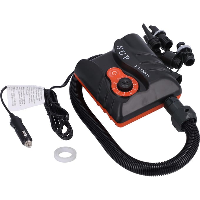 Elektrische Luchtpomp Auto Uit Paddle Rubberboot Kajak Intelligente Opblaaspomp 12V 16PSI black