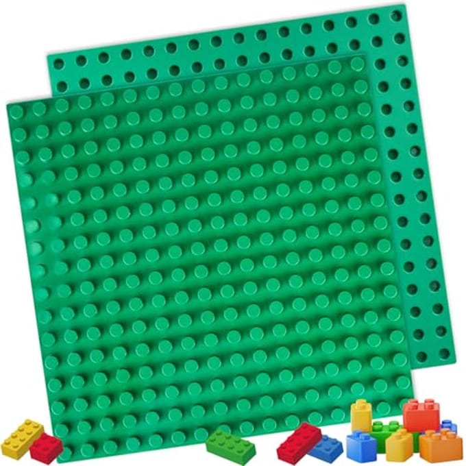 Grote Bouwplaat 25,5 x 25,5 cm - Compatibel met Duplo - 2 Stuks Voor Creatieve Speelset