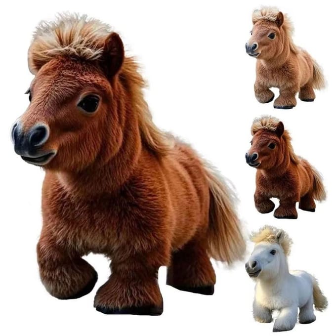 Mode Pluche Robot Paard Speelgoed Lopend Interactief Slim Paard Staart Kwispelend Elektronisch Bewegend Poppetje Kinderen wit