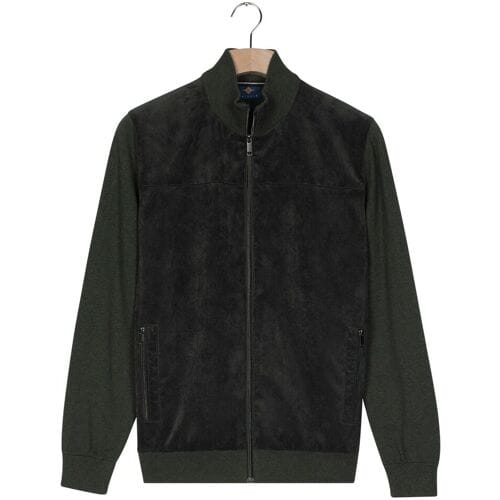 Baileys Vest Cotton Cashmere Fullzip Front Corduroy Layer Inside Lining Donker Groen / male