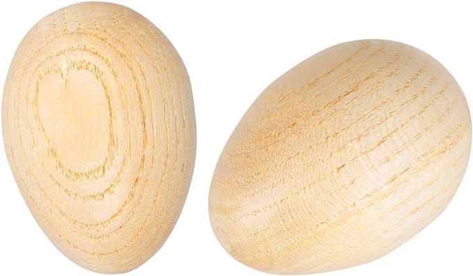Houten Maracas Eieren - Perussie Instrument - Kinderen Ritme - Duurzaam Hout - 2 stuks - Beige