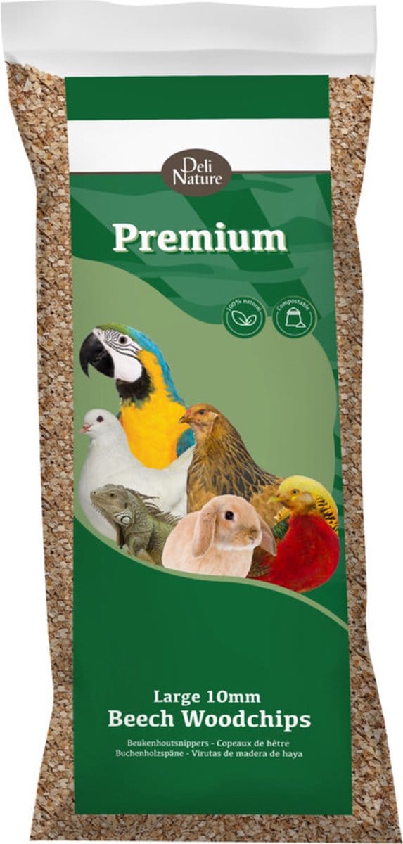 Deli Nature Premium Beukenhoutsnippers 10 mm Grof 12,5 kg