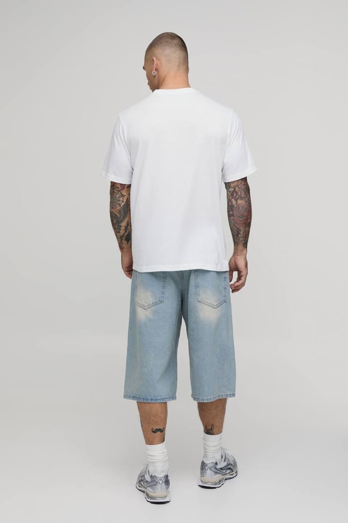 Regular T-shirt Met Geborduurd Bloemmotief Op De Borst | White | Size Medium