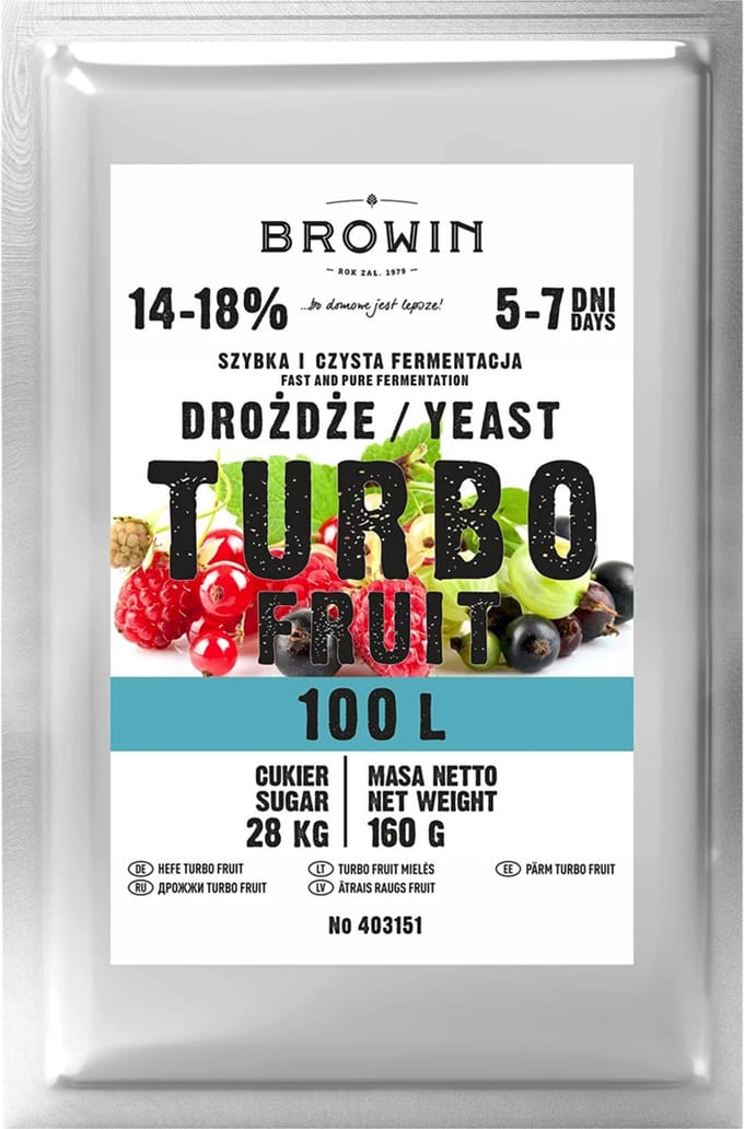 Turbo Fruit 5-7 dagen distilleerdersgist, 160 g