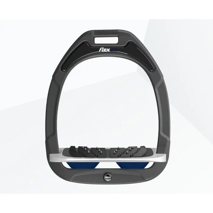 Ultra Grip Inclined Stirrup Antraciet/Grijs/Marine Flex-On Green Composite