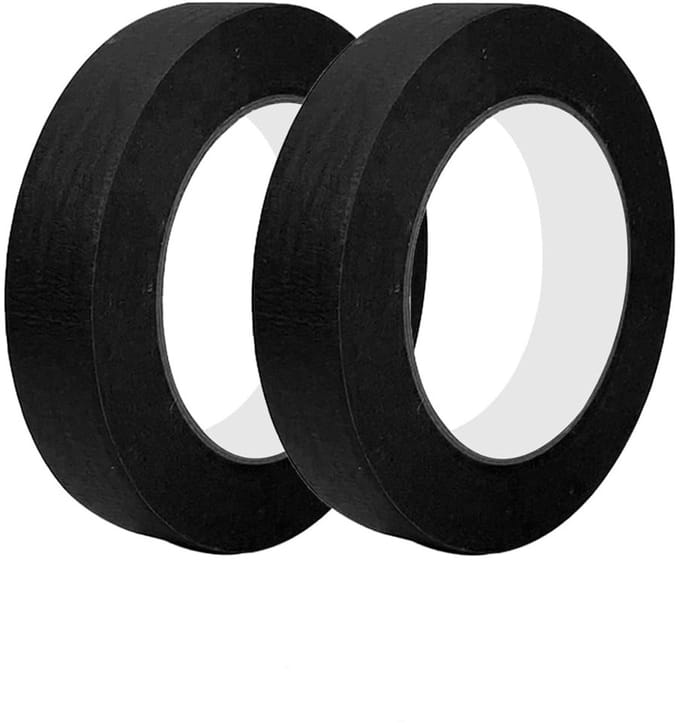 Masking Tape 10mm x 50m - Zwart - Perfect voor Schilderen en Klussen
