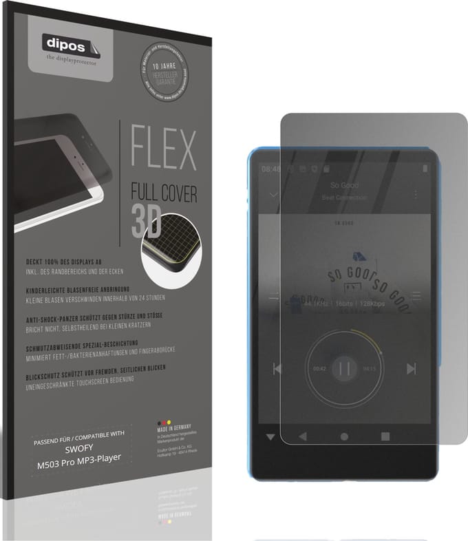 dipos FLEX – Matte Privacy Screenprotector geschikt voor SWOFY M503 Pro MP3-Player | Volledige Schermbescherming | Case-Friendly