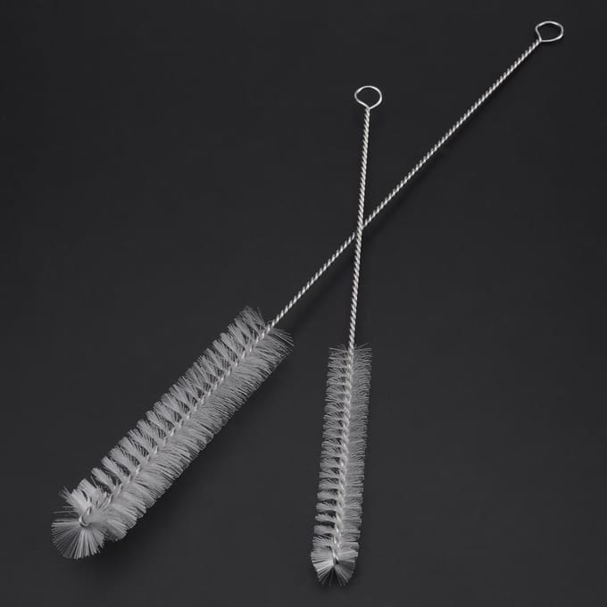 2 Stuks RVS Wasborstel voor het Reinigen van Aquarium Vistentank Filter Waterpomp Buis white