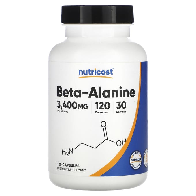 Nutricost, bêta-alanine, 3 400 mg, 120 capsules (850 mg par capsule)