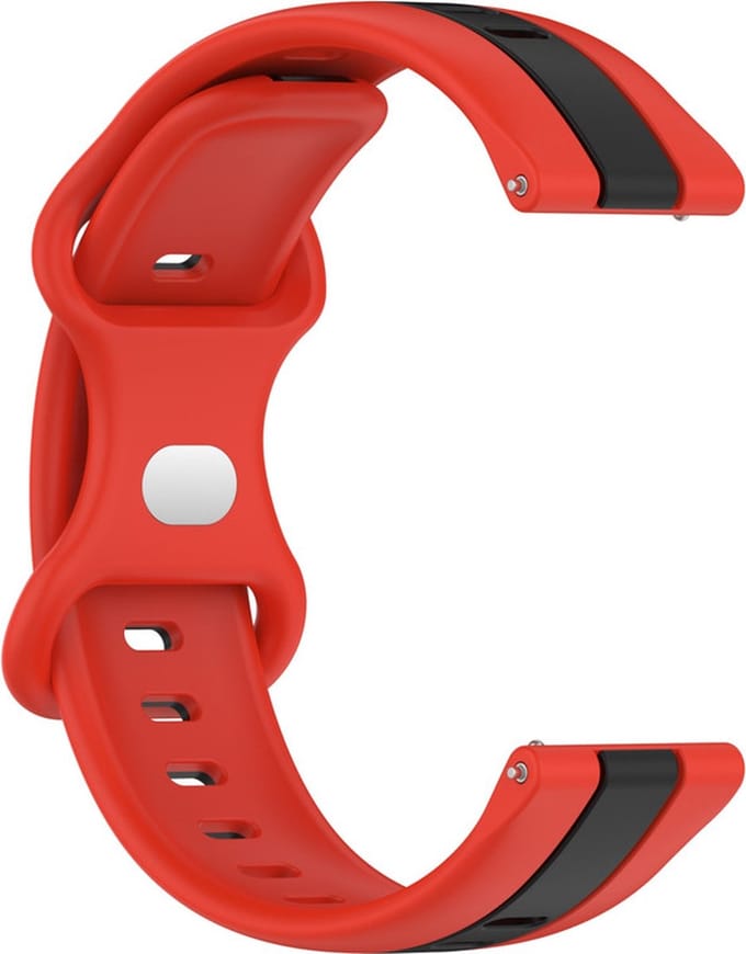Siliconen bandje - geschikt voor Garmin Forerunner 55 / 245 / 645 - rood-zwart