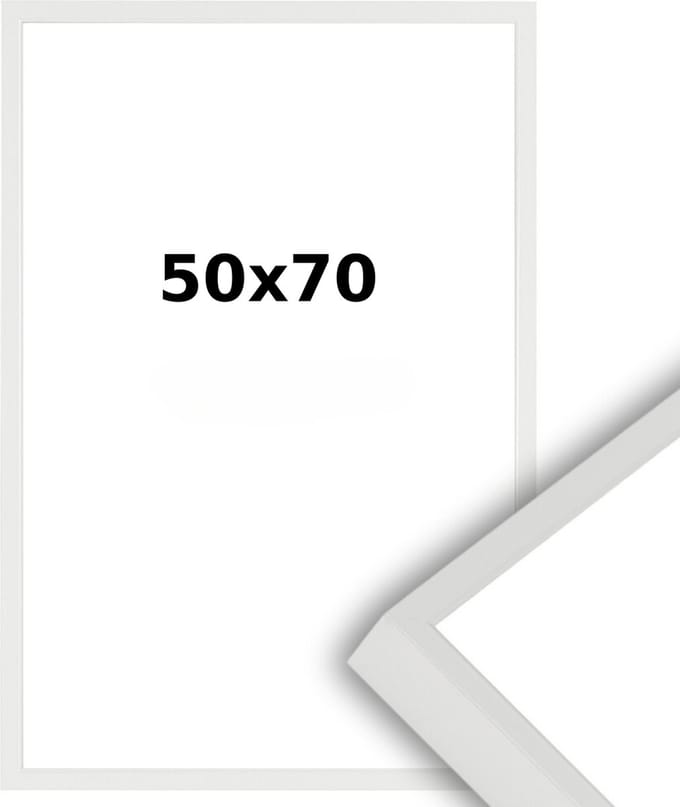Aluminium Wissellijst 50 x 70 Wit - Ontspiegeld Glas - Professional