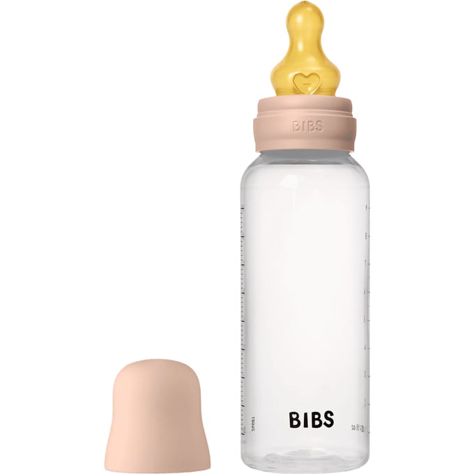 BIBS Baby Bottle Round Latex Medium Flow Blush 270 ml