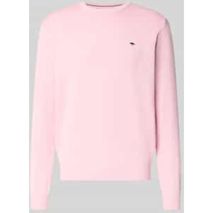 Fynch-Hatton Trui Solid Color O-Neck Superfine Cotton Magnolia / male