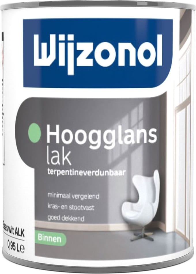 Wijzonol Hoogglans Op Terpentinebasis 0,5 Liter 100% Wit