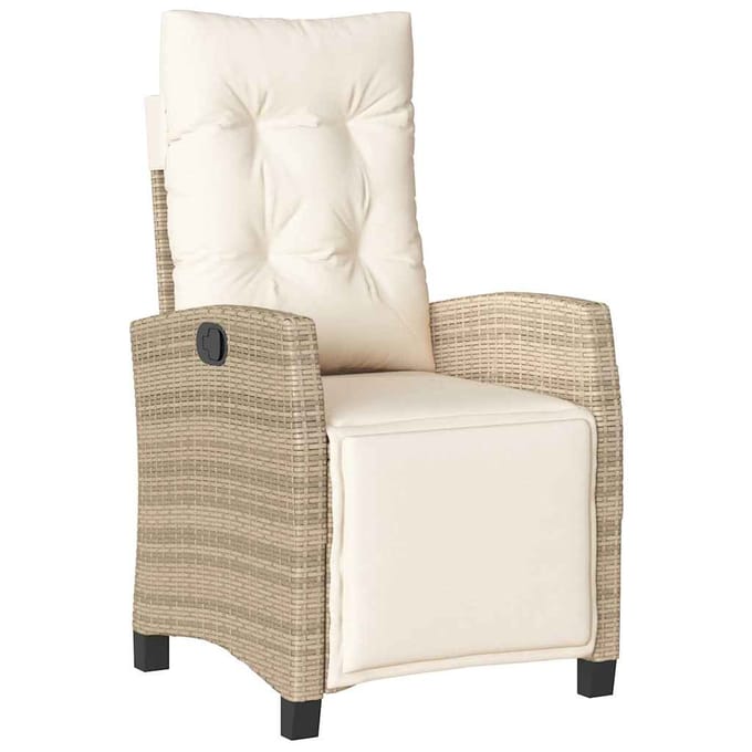 vidaXL - 9-delige - Tuinset - met - kussens - poly - rattan - beige
