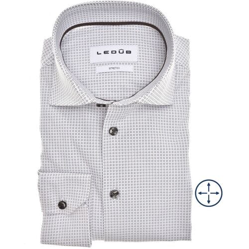 Ledûb Overhemd Sophisticated Spot Print Bruin / male