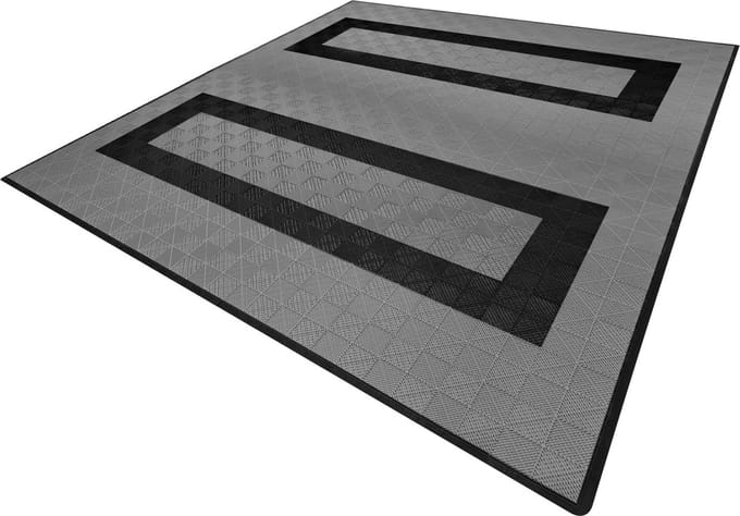 Geventileerde kliktegels - grijs & zwart - 6m x 6m - antislip