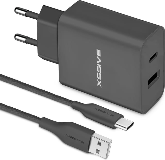 Power Adapter met USB naar USB C Kabel - 20W Fast en Quick Charge - Universeel