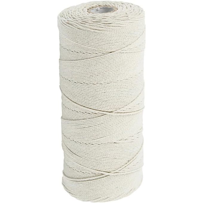 Creativ Company Macramé Koord Lengte 315 m Dikte 1 mm Thin quality 12/12 licht Naturel 220 g/ 1 Bal