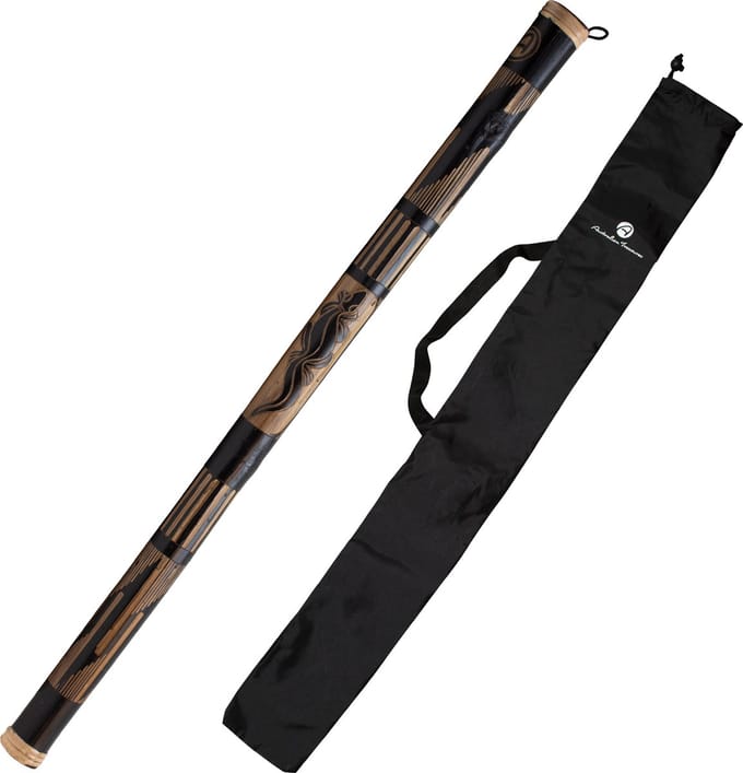 Rainstick 100cm carved
