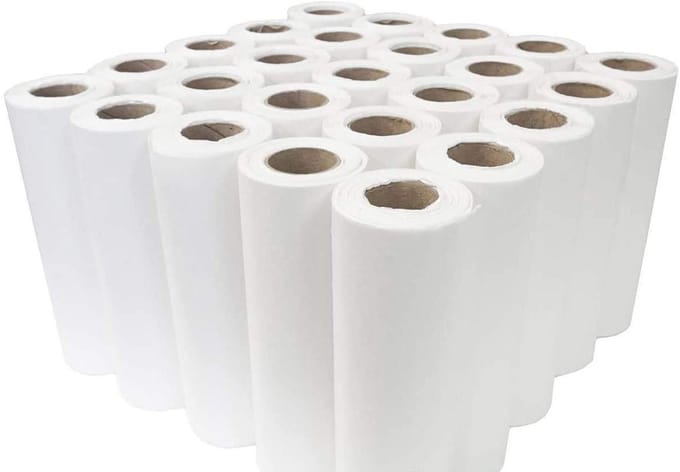 Hoofdsteunpapier Rollen - Tafelpapier - Hygiënisch Werken - Glad Papier - 25 Rollen - Wit