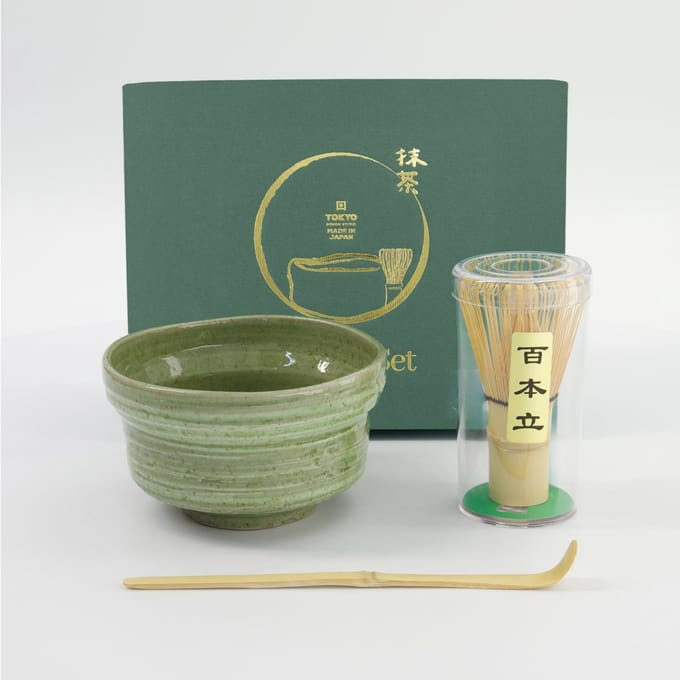 Tokyo Design Studio – Matcha Geschenkset – Yomogi Groen – 12,5×7,2cm – 3 Stuks