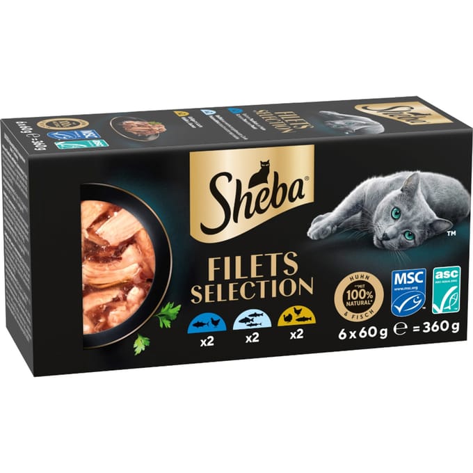 36x 60g Sheba Filets Mixpack I (3 soorten) nat kattenvoer