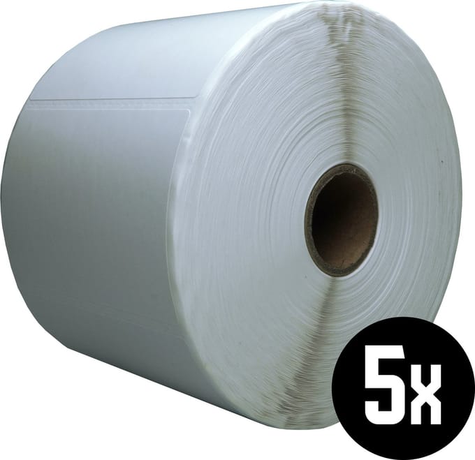 DULA Compatible Zebra Labels 76x51mm - 1370 etiketten per rol - kern 25mm - Wit - Permanent - 5 rollen