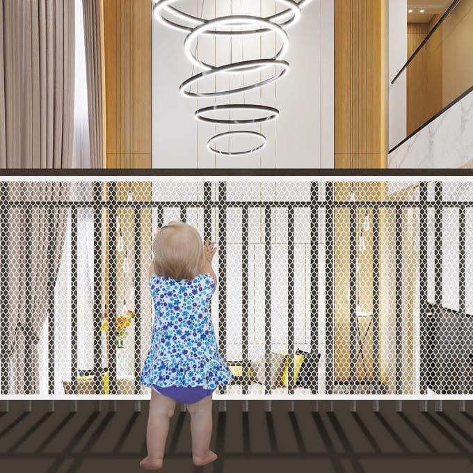 Veiligheidsnet Baby - Traphekje Balkonnet - Kinderveiligheid Creëren - Scheurvast Netmateriaal - 3 meter - Wit
