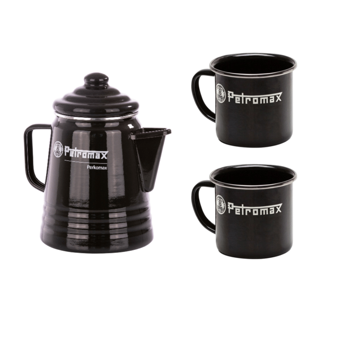 Petromax Emaille Koffieset – Percolator & Mok Zwart