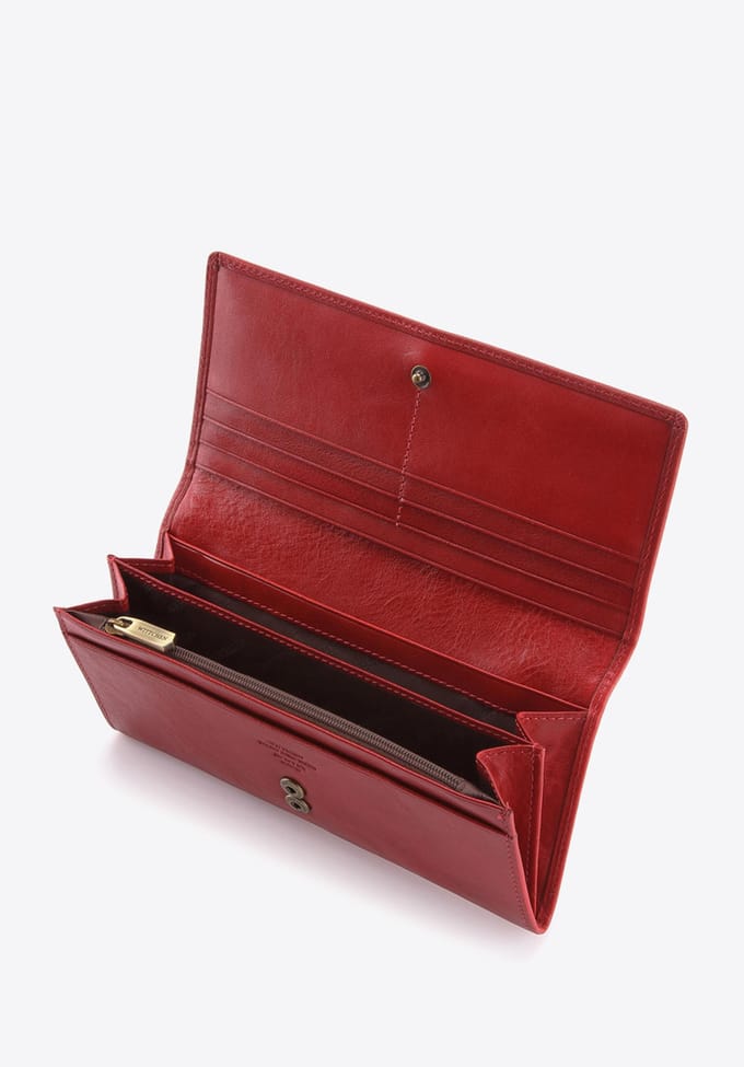 Wittchen Arizona - Dames Leren Portemonnee - Rood - Heraldisch - Elegant