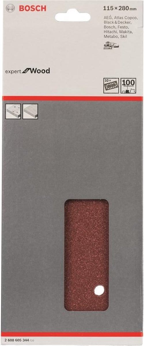 Bosch - 10-delige schuurbladset 115 x 280 mm, 100
