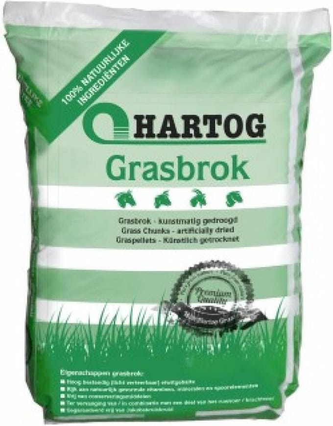 Hartog Grasbrok - 20kg - Graspellets - 6mm structuurbrok - Paardenvoer
