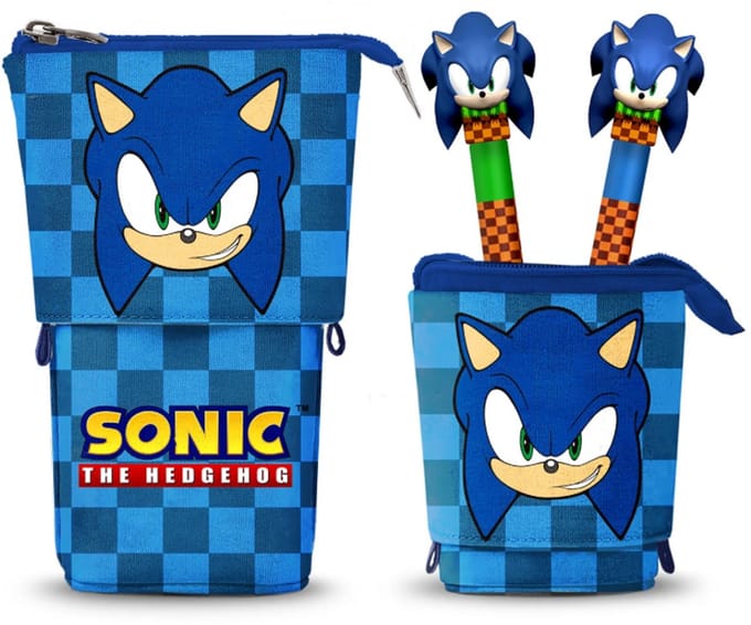 Karactermania - Sonic The Hedgehog Sight - Schattige Pennenzak - 2 Uitwisbare Gelpennen - Blauw