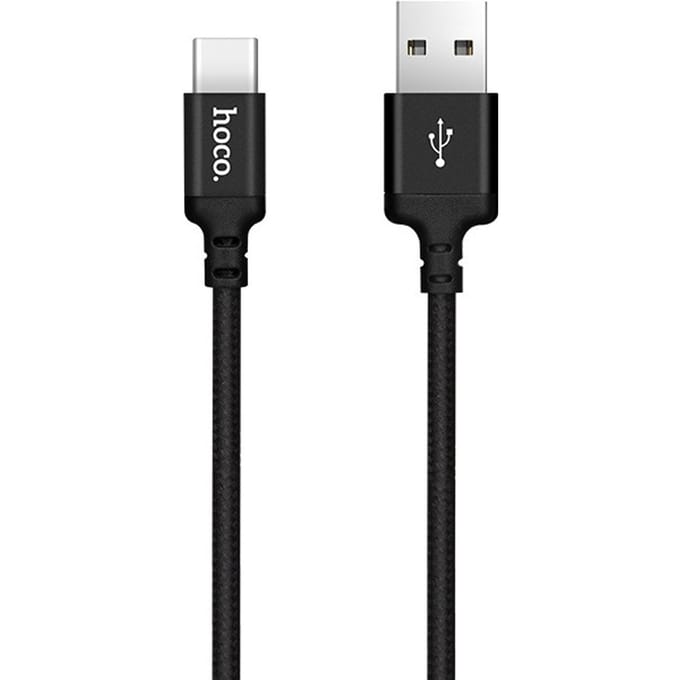 Hoco USB kabel naar USB-C zwart - 2 m