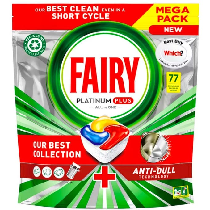 Fairy (Dreft) All In One Dishwasher Tablets Platinum Plus Lemon 77 st