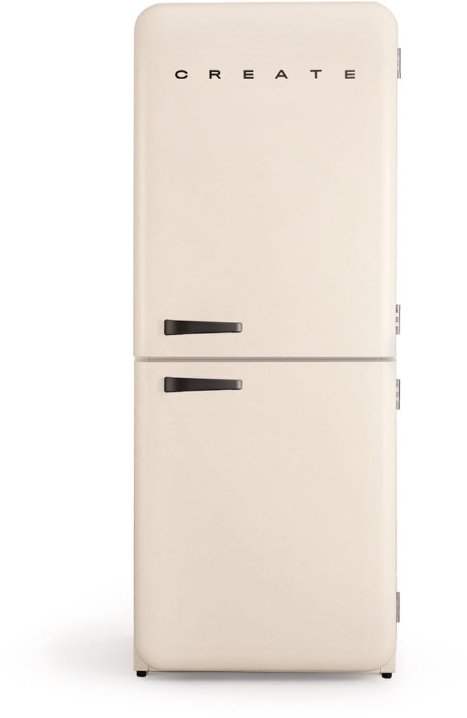 CREATE - Koelkast in retro stijl - Gebroken wit, Zwart - FRIDGE RETRO COMBI 401 L