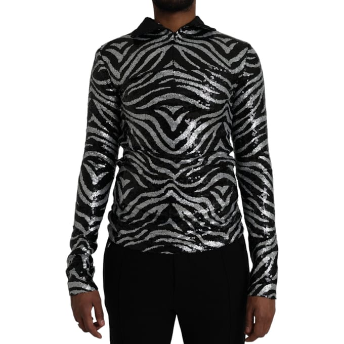 Pailletten Zebra Print Blouse