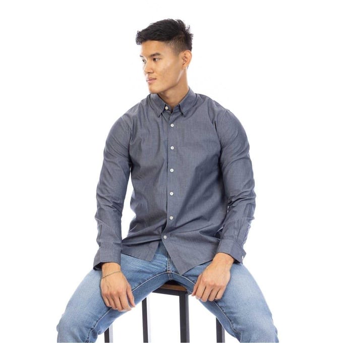 Peter Werth Heren Button-Down overhemd (Donkere Indigo)