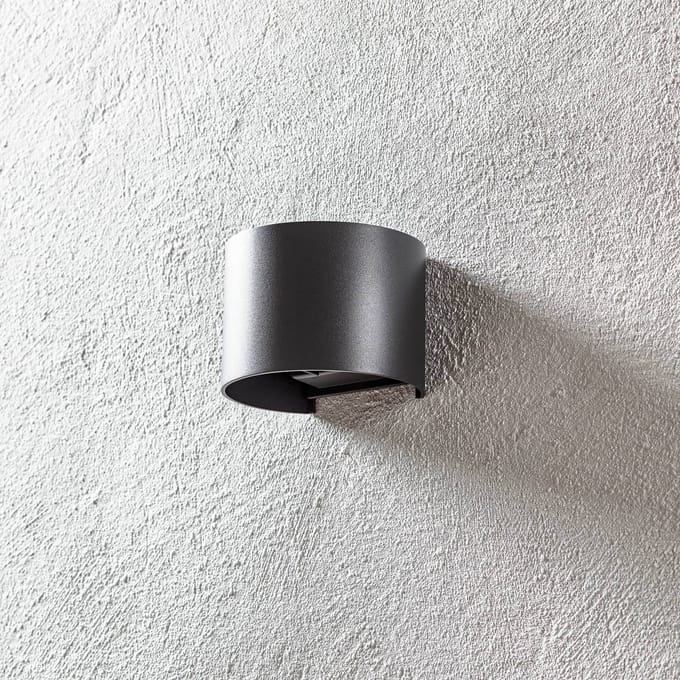 Mantra Iluminación LED buitenwandlamp Davos rond, donkergrijs