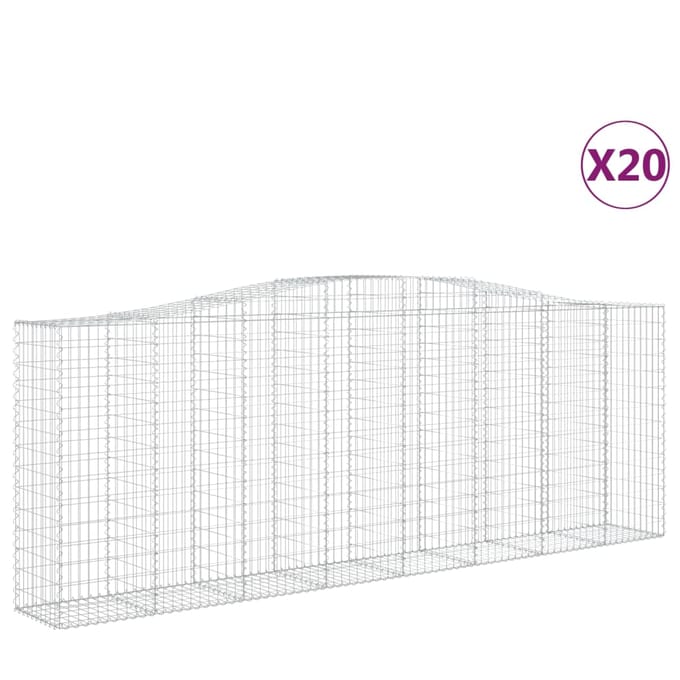 vidaXL Schanskorven 20 st gewelfd 400x50x140/160 cm ijzer
