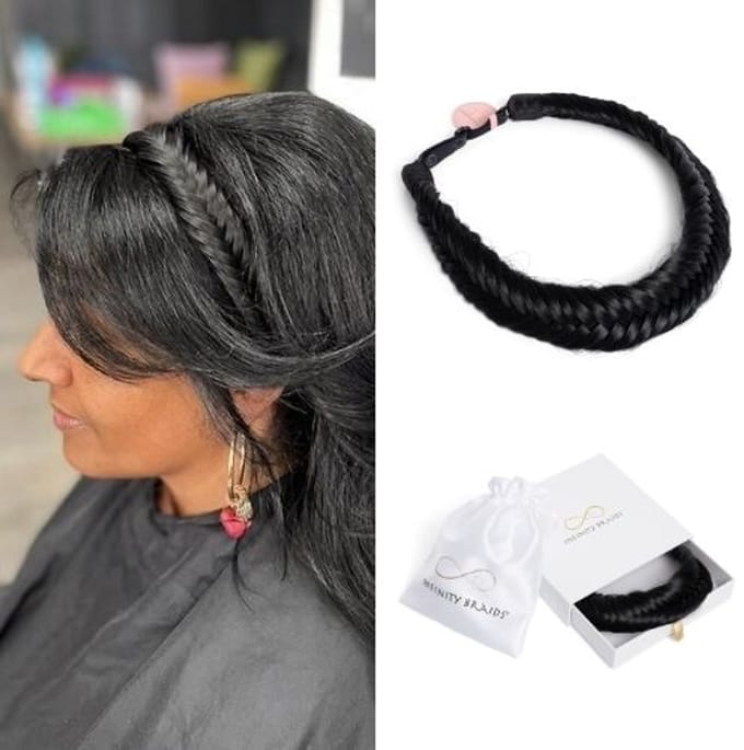 Infinity Braids - Jolie Fishtail Braid - Haarband - Haarband Dames - Haarbanden - Haarband Meisje - Jolie Onyx