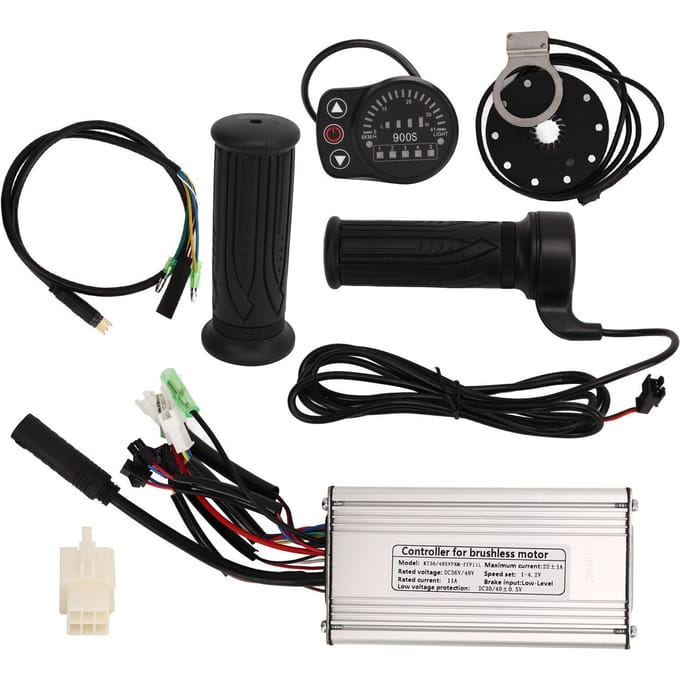 22A Elektrische Fiets Sinusgolf Controller LED900S Display Gashendel Handvatten Kit voor 500W Motor black